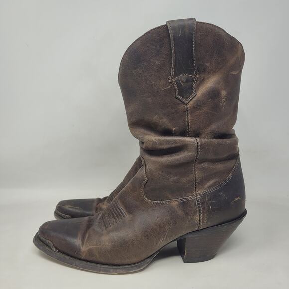 Durango Brown Heeled Boots - Picture 10 of 12